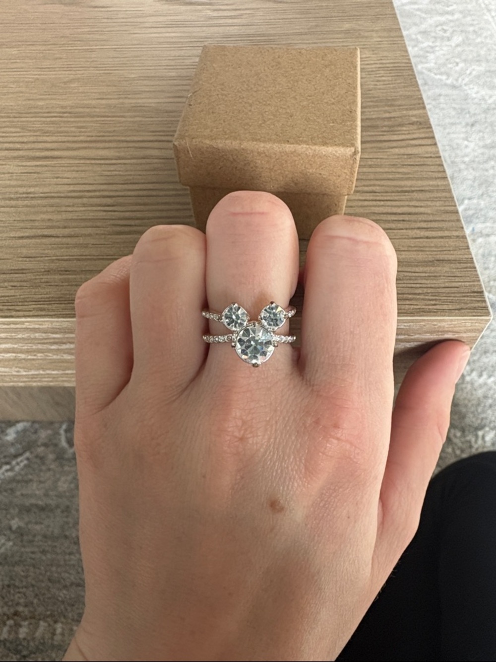 Disney Silver Crystal Mouse Ring